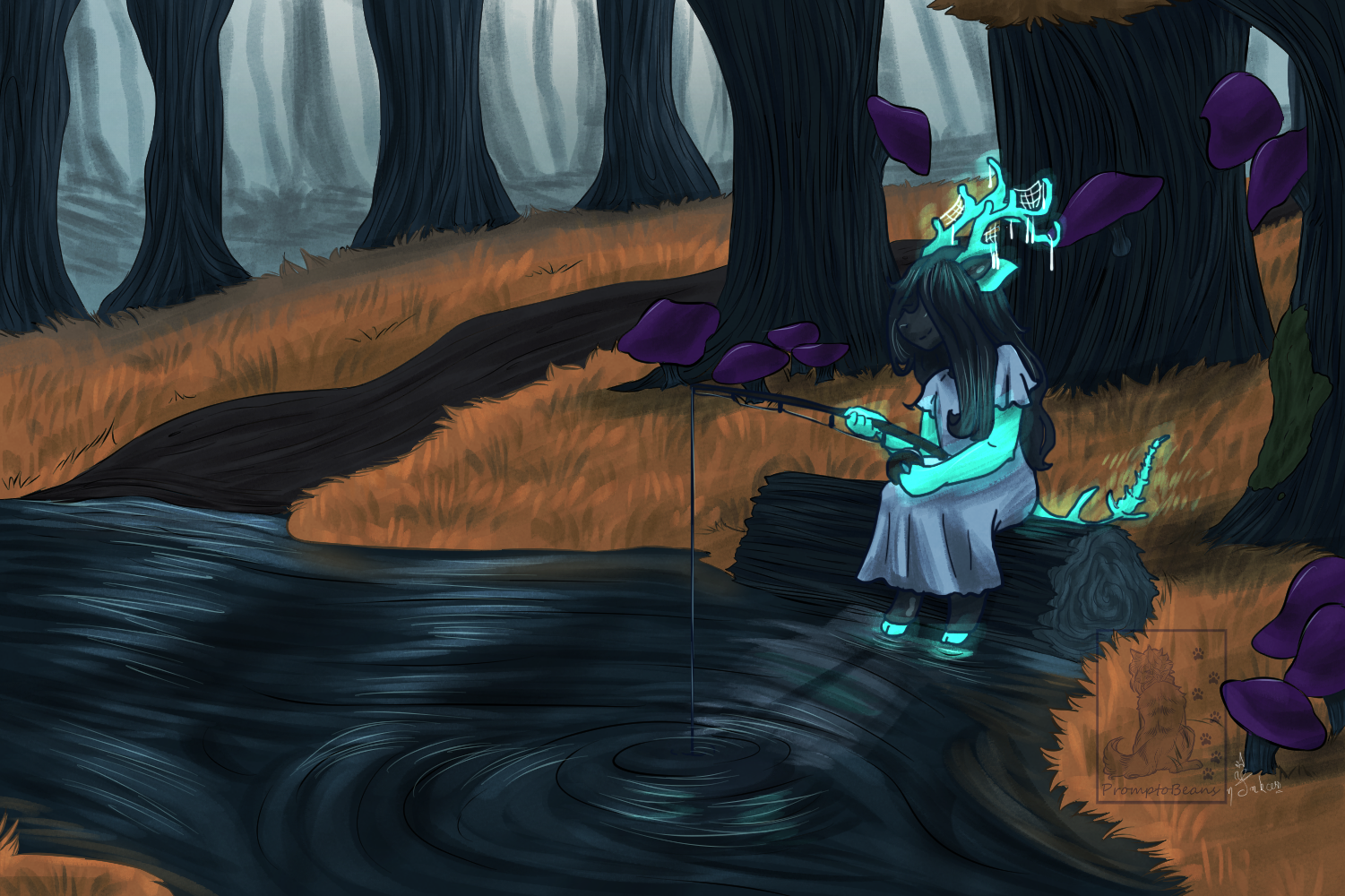 Spooky Forest Fishing Time